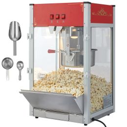 Popcorn Maker, 1440W Popcorn Popper Machine, 12 Oz Kettle Makes 80 Cups per Batch, Countertop Popcorn Maker with Tempered Glass