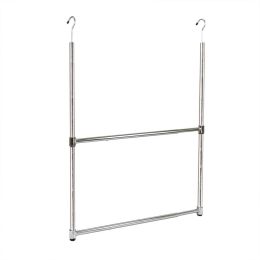 Oceanstar 2-Tier Portable Adjustable Closet Hanger Rod, Chrome