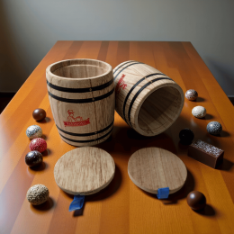 Yakimoto 2-Pack Mini Wood Canisters Set - Small Solid Wood Airtight Storage Jars for Kitchen Countertop Organization, Spices, Sugar, Tea