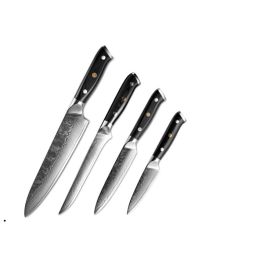 Japanese Damascus steel knife kitchen knife fruit knife (Option: 4pcs)