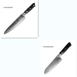 Japanese Damascus steel knife kitchen knife fruit knife (Option: 2 pieces set)