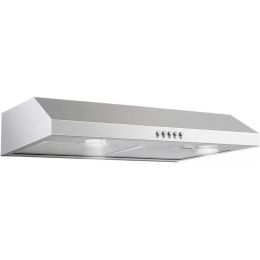 30 Inch Kitchen Under Cabinet Range Hood 500 CFM Stainless Steel 3-Speed (Option: Silver)
