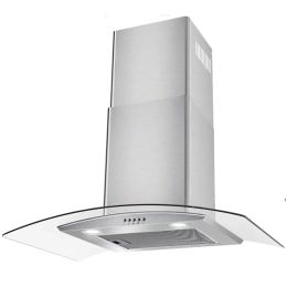 30" Wall Mount Range Hood 450CFM Tempered Glass Vented 3-Speed Fan W/LEDs (Option: Silver)