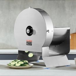 Electric Vegetable Slicer, 0-0.5'/0-12mm Thickness Adjustable Commercial Slicer Machine, Convertible To Manual, Stainless Steel Food Cutter Slici (Option: Silver)