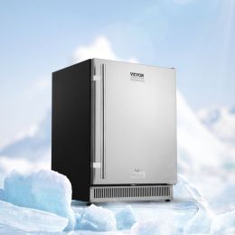 24' Outdoor Beverage Fridge Cooler 150QT Beer Refrigerator Indoor Outdoor (Option: Metallic)