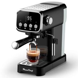 20 BAR Slim Vertical Espresso Machine With Milk Frother, Built-in Cup Warmer, 43 OZ Detachable Tank, For Rich Espresso, Americano, Latte, Compact (Option: PLJY0110)