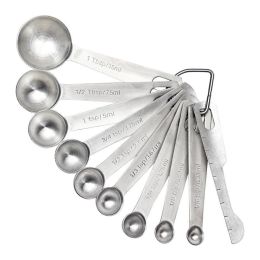 Measuring Spoons: U-Taste 18/8 Stainless Steel Measuring Spoons Set of 9 Piece: 1/16 tsp;  1/8 tsp;  1/4 tsp;  1/3 tsp;  1/2 tsp;  3/4 tsp;  1 ts (Type: 10 pieces)