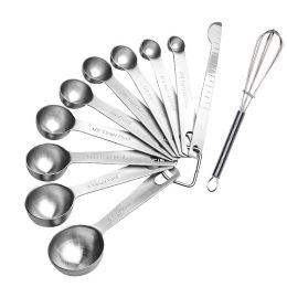 Measuring Spoons: U-Taste 18/8 Stainless Steel Measuring Spoons Set of 9 Piece: 1/16 tsp;  1/8 tsp;  1/4 tsp;  1/3 tsp;  1/2 tsp;  3/4 tsp;  1 ts (Type: 11 pieces)
