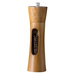 Pepper Grinder Pagoda-shaped Wooden Kitchen Pepper Mill (Color: Natural, Type: Single)
